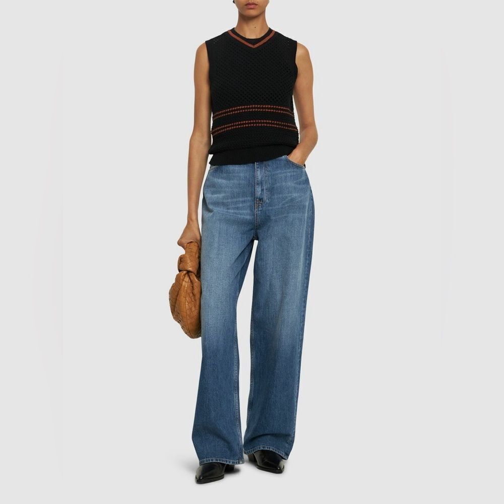 Re/Done Crochet Mesh Black Vest Sweater  Size S - Picture 3 of 9